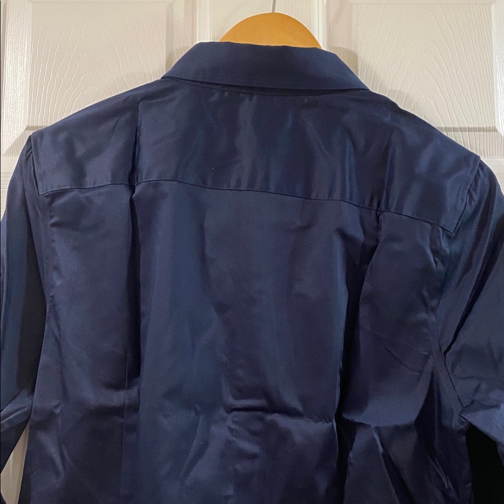 Banana Republic Women’s Navy Blue Tailored Button-Up Shirt - Size 14 - Picture 8 of 10